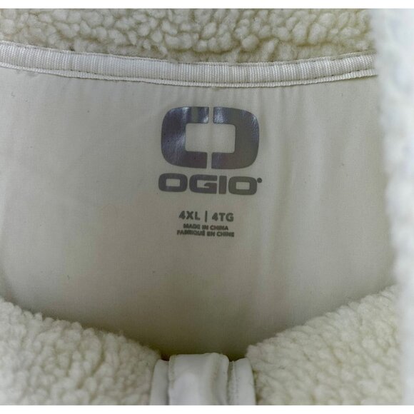 OGIO Unisex Sherpa Fleece Jacket White Cream 4XL New With Tags Full Zip - Picture 3 of 7